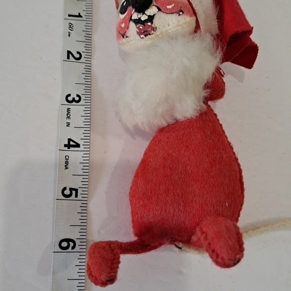 1969 Annalee Mobilitee Mice Mrs Santa Mouse Holly Muff Posable Christmas - Picture 10 of 12